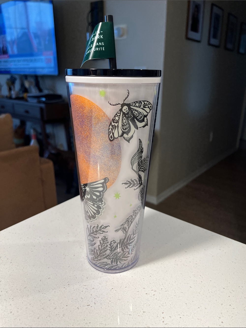 Starbucks Black Butterfly Tumbler Glow in the Dark - Picture 5 of 11